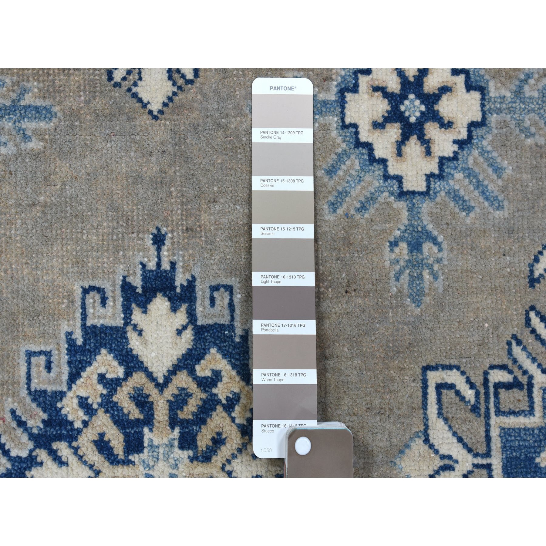 9'8"x13'9" Gray Vintage Look Kazak All Over Design Natural Wool Hand Woven Oriental Rug 