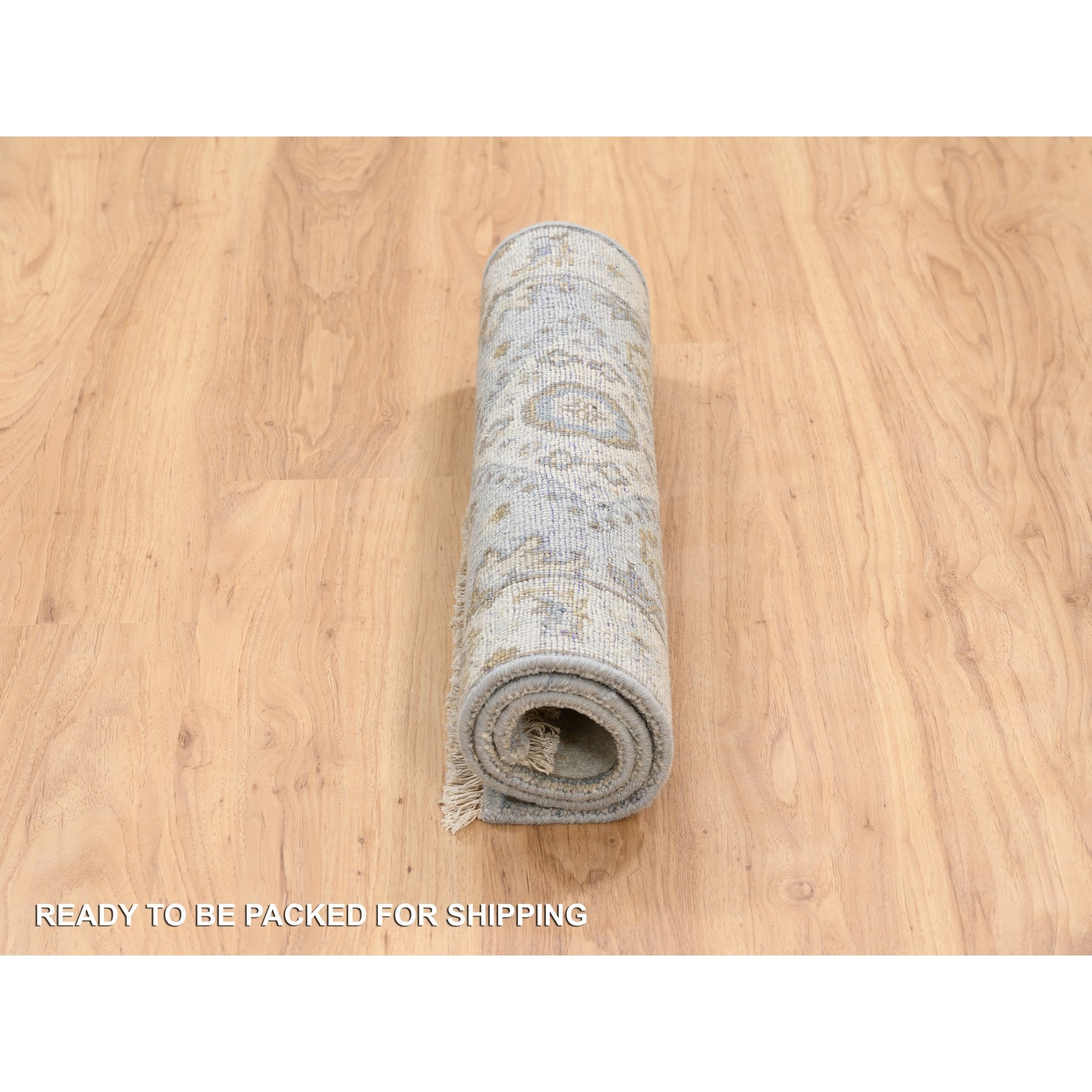 2'x3' Gray-Ivory Hand Woven Karajeh Design Soft Organic Wool Oriental Mat Rug 