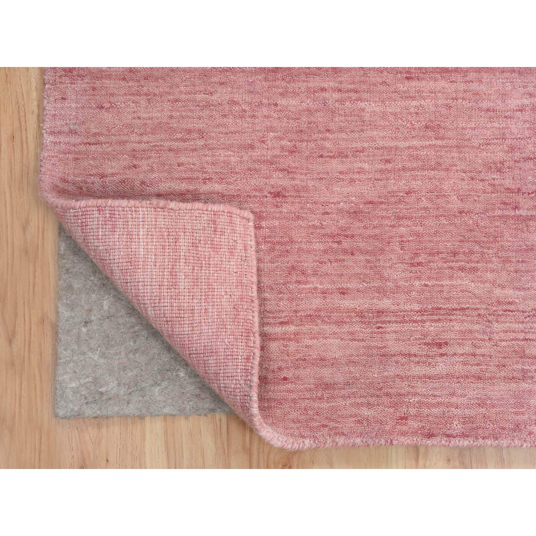 9'1"x12' Coral Pink, Modern Design Hand Loomed, Soft, Velvety Plush Wool, Oriental Rug 
