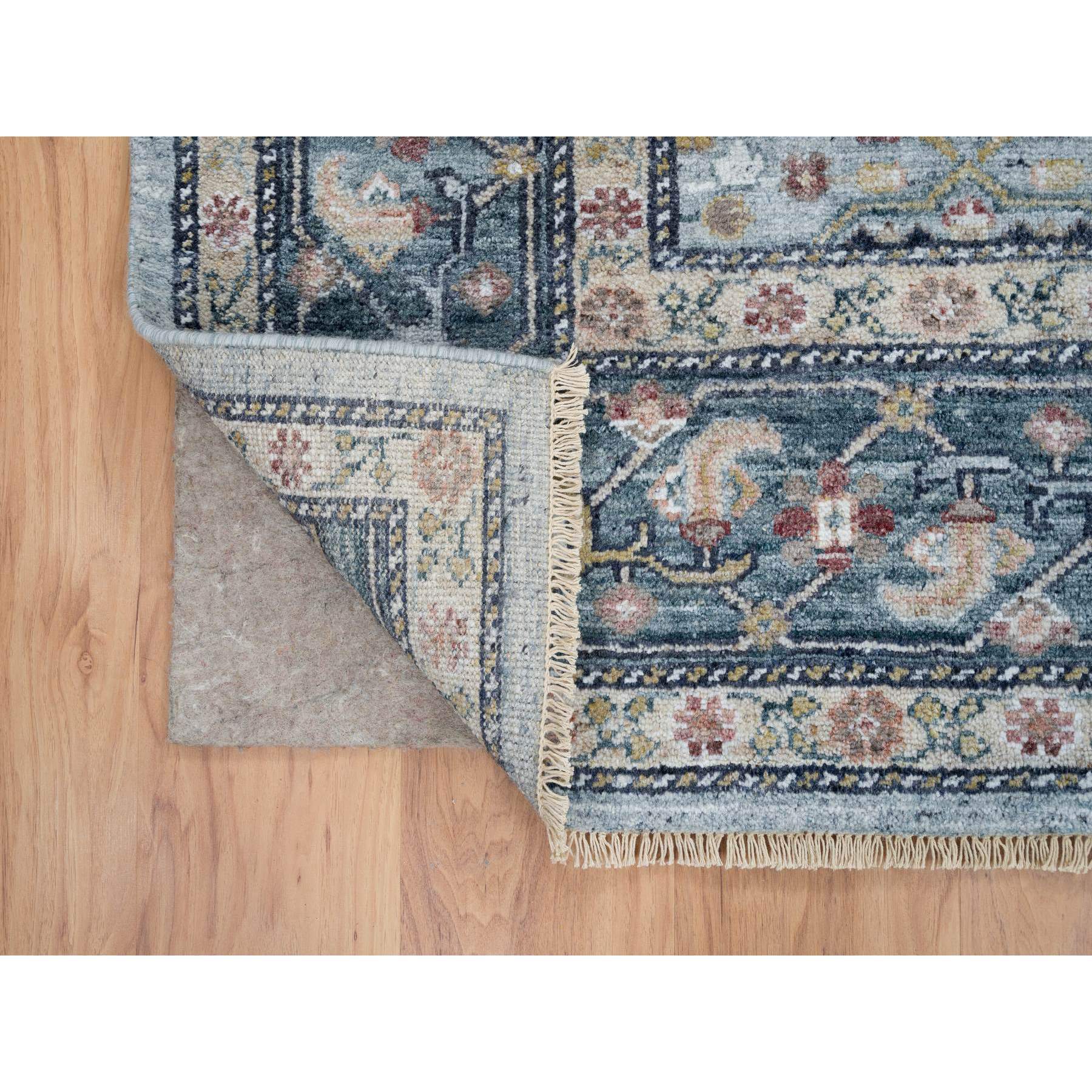8'x9'9" Light Blue, Bidjar Garus Heritage Design with Soft Colors Thick and Plush, Hand Woven Pure Wool, Oriental Rug 