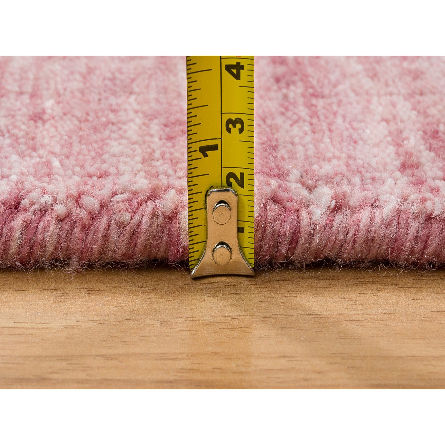 8'x10' Coral Pink, Modern Design Hand Loomed, Soft, Velvety Plush Wool, Oriental Rug 