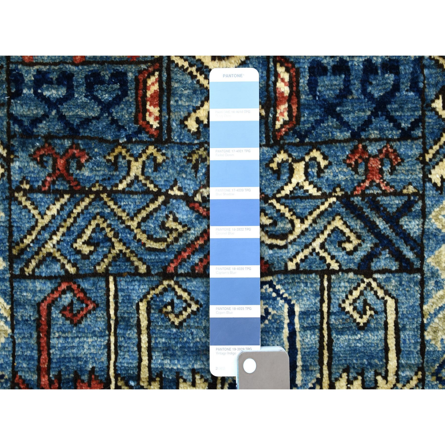 2'10"x8'3" Afghan Ersari with Hutchlu Parda Design and Small Animal Figurines Pure Wool Hand Woven Light Blue Oriental Runner Rug 