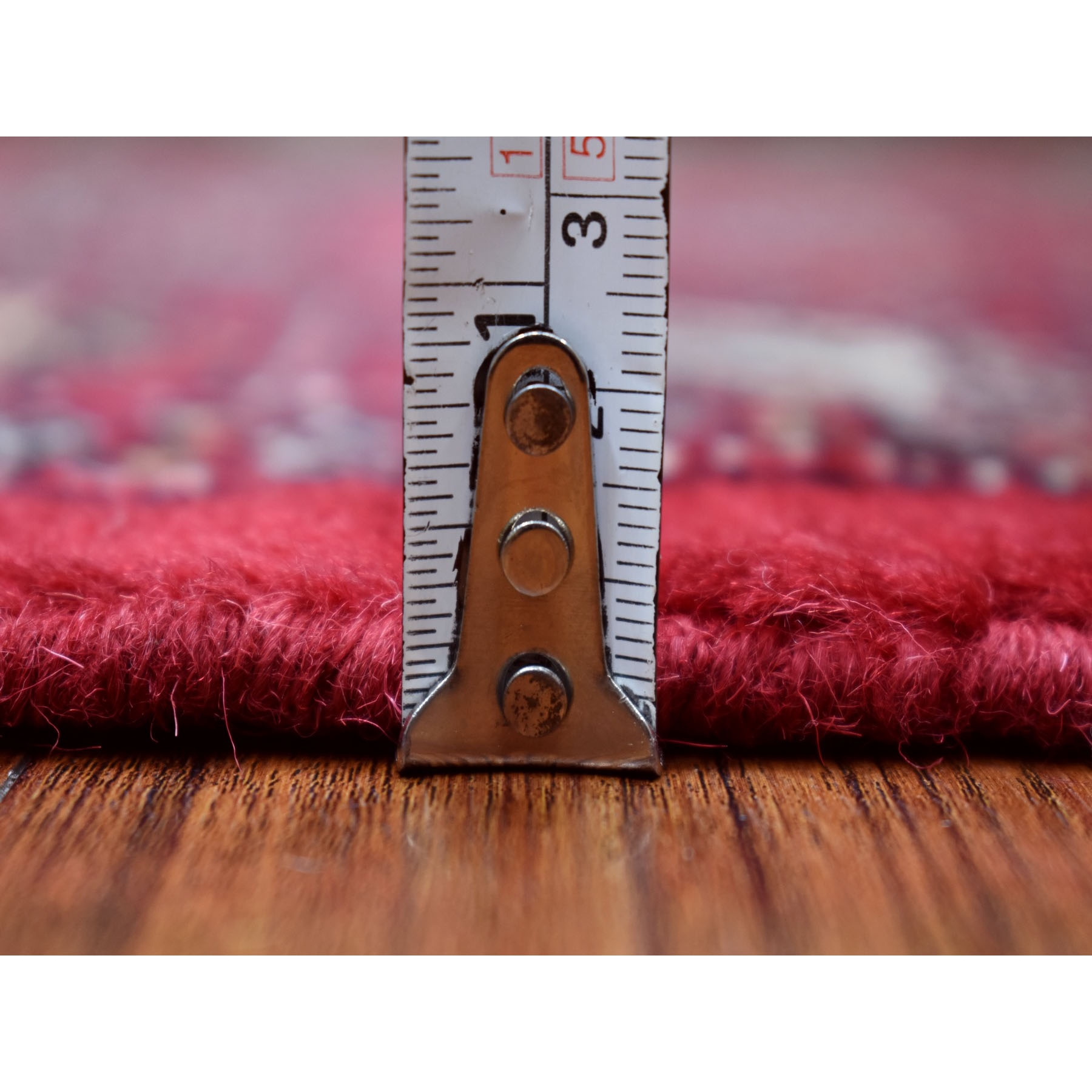 3'x5'10" Extra Soft Wool Deep and Rich Red Mori Bokara Hand Woven Oriental Wide Runner Rug 