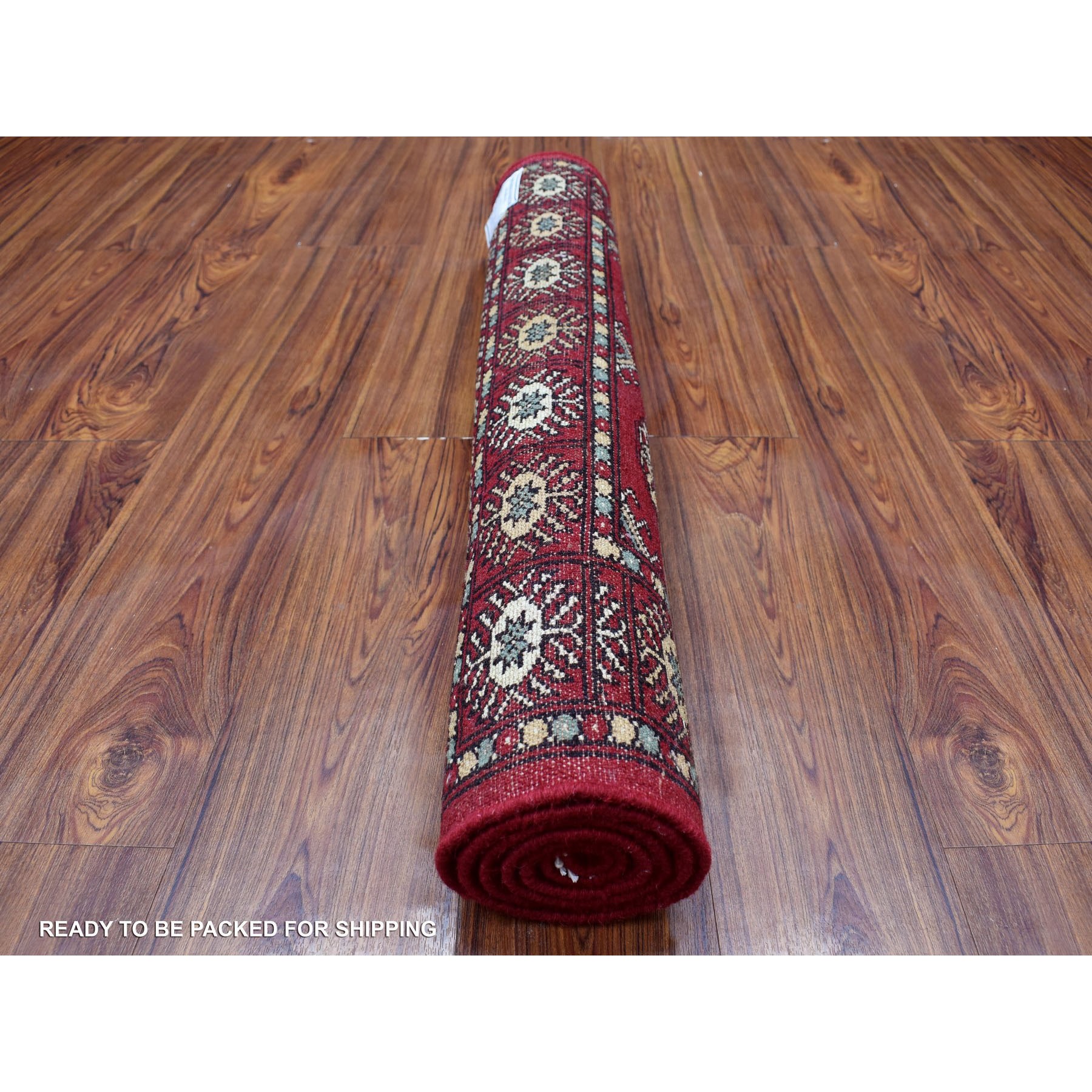 3'x5'1" Hand Woven Extremely Durable Wool Deep and Rich Red Mori Bokara Oriental Rug 
