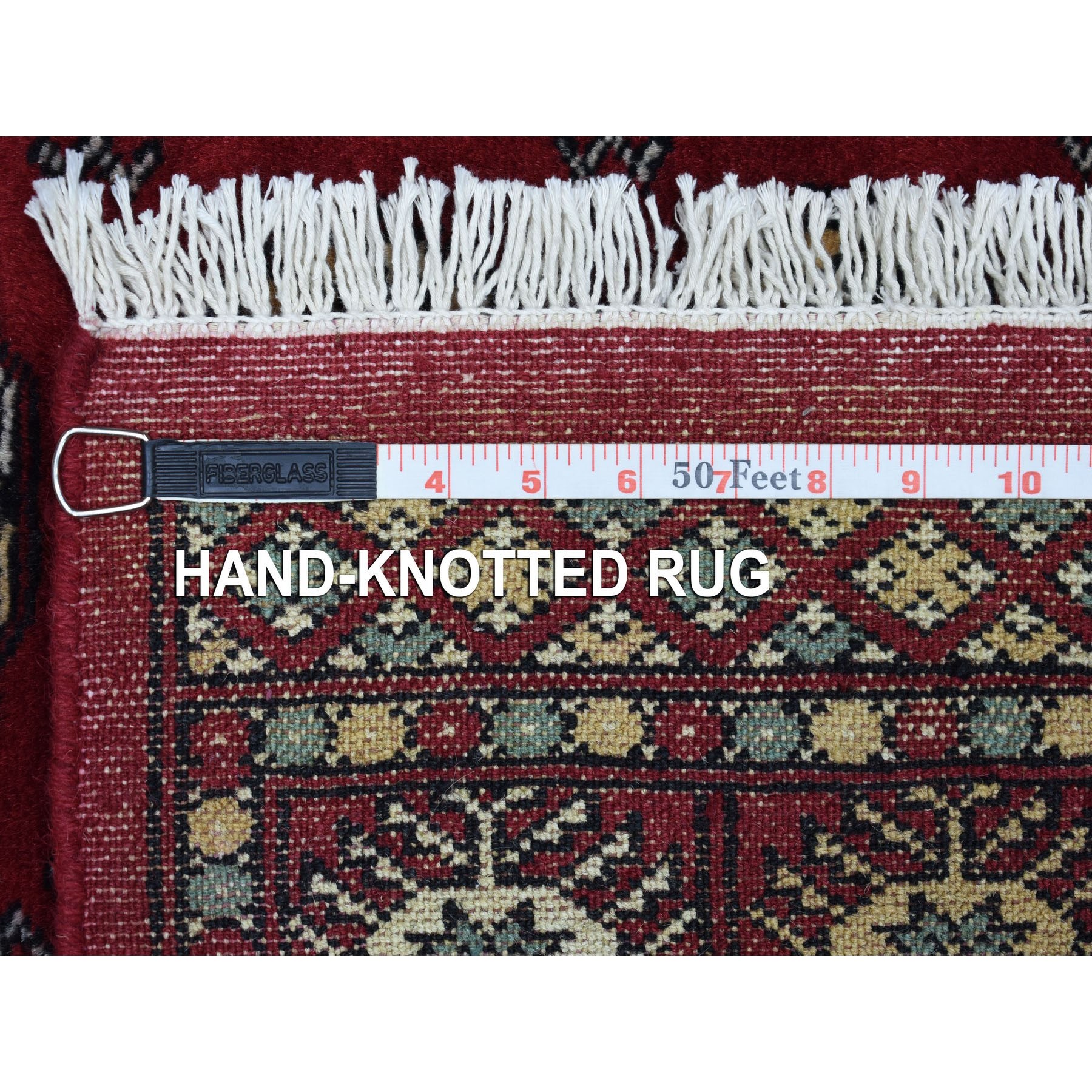 3'x5'1" Hand Woven Extremely Durable Wool Deep and Rich Red Mori Bokara Oriental Rug 