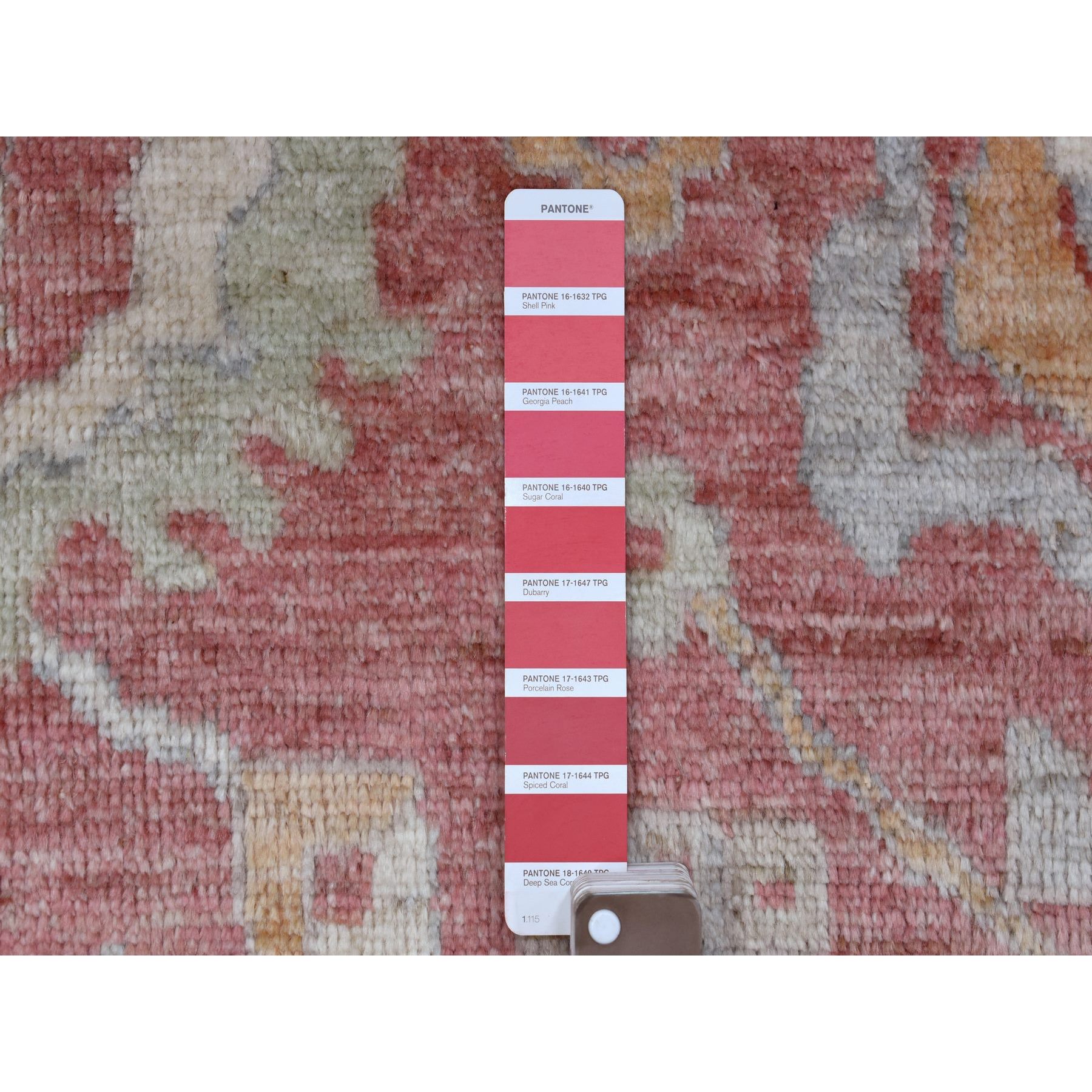 9'10"x13'9" Angora Ushak with Geometric Design Soft, Velvety Plush Wool Hand Woven Faded Red Oriental Rug 