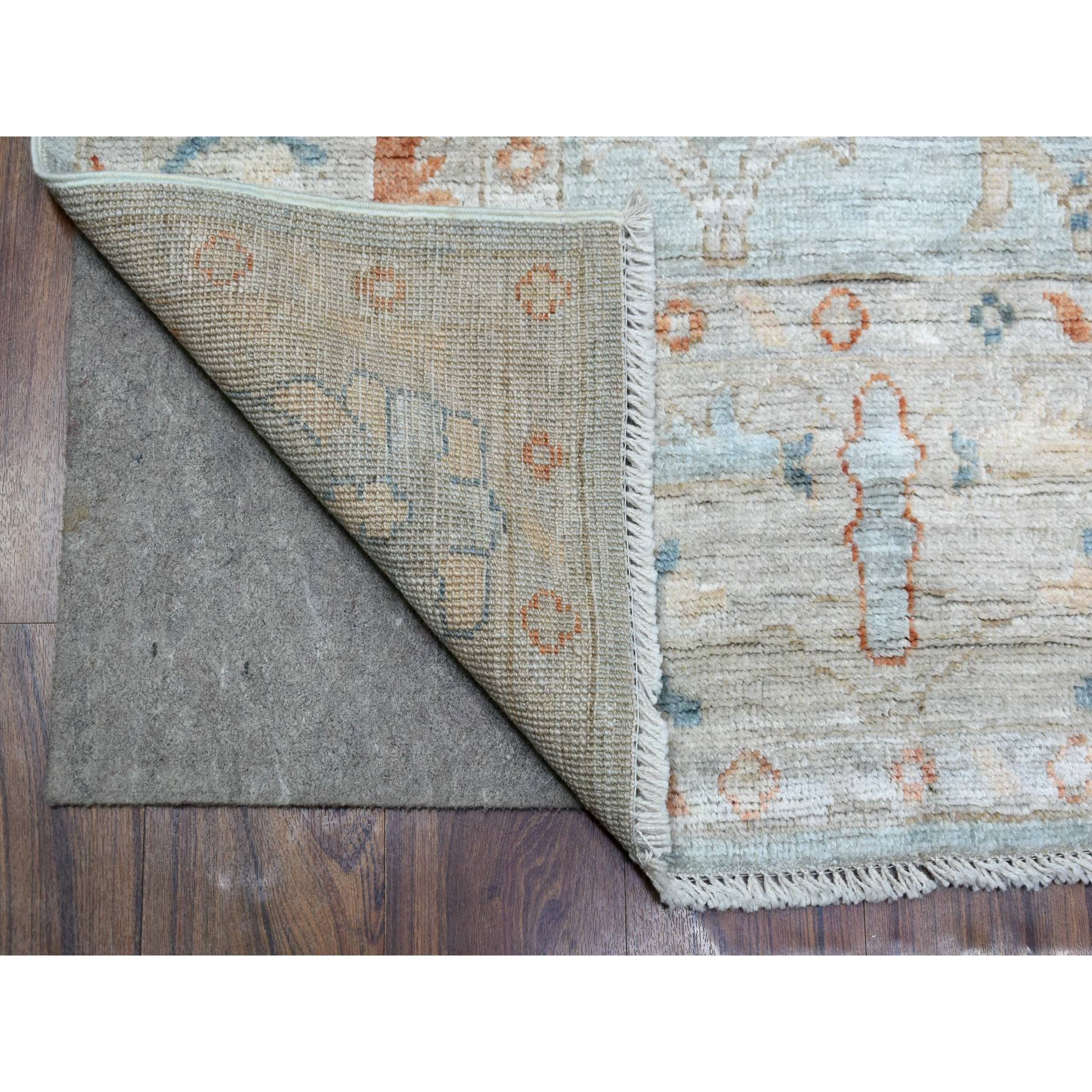 6'1"x8'7" Hand Woven Gray Afghan Angora Oushak with Assortment of Colors Soft and Pliable Wool Oriental Rug 