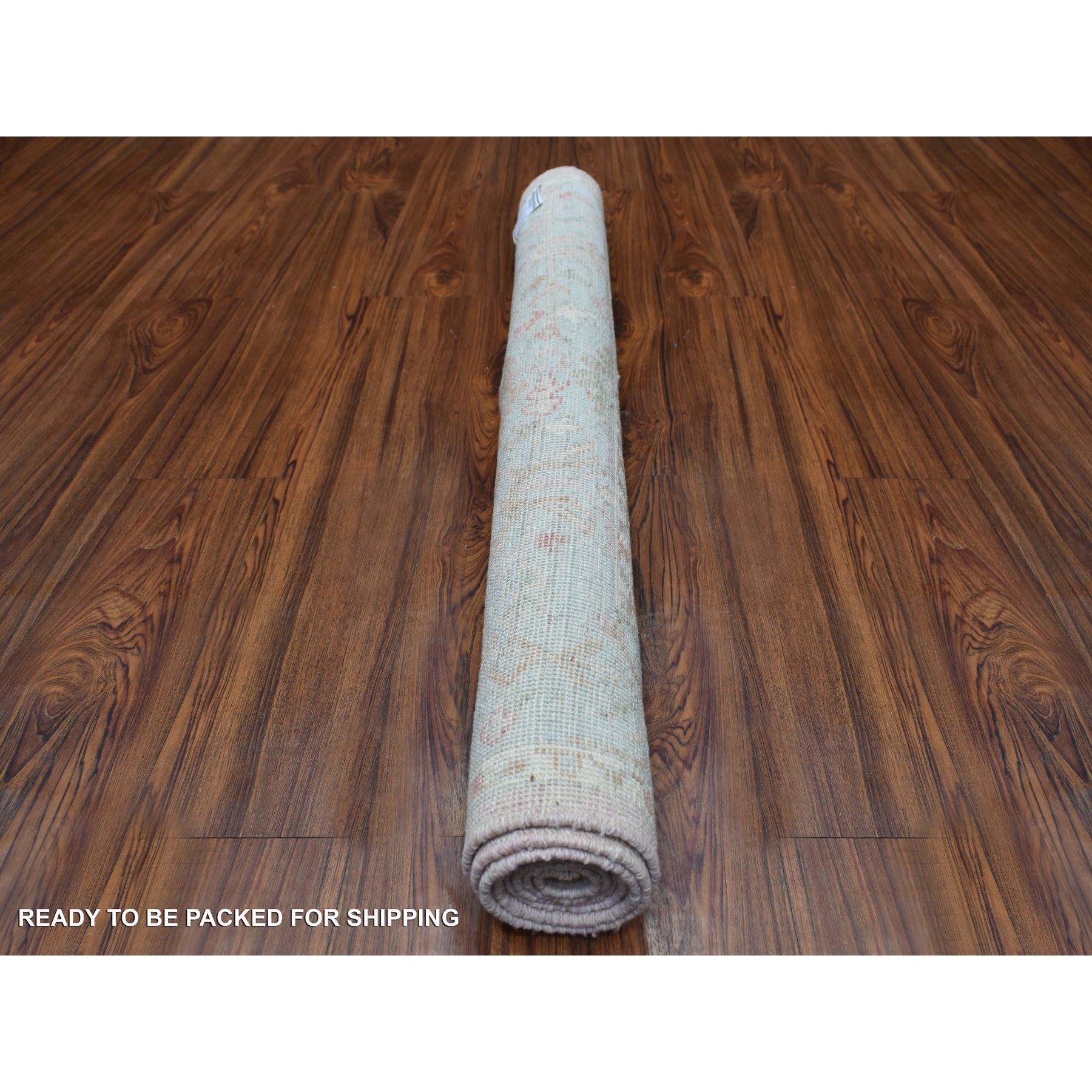 4'x5'10" Pure Wool Hand Woven Soft Pink Angora Ushak With A Beautiful, Color Pattern Oriental Rug 