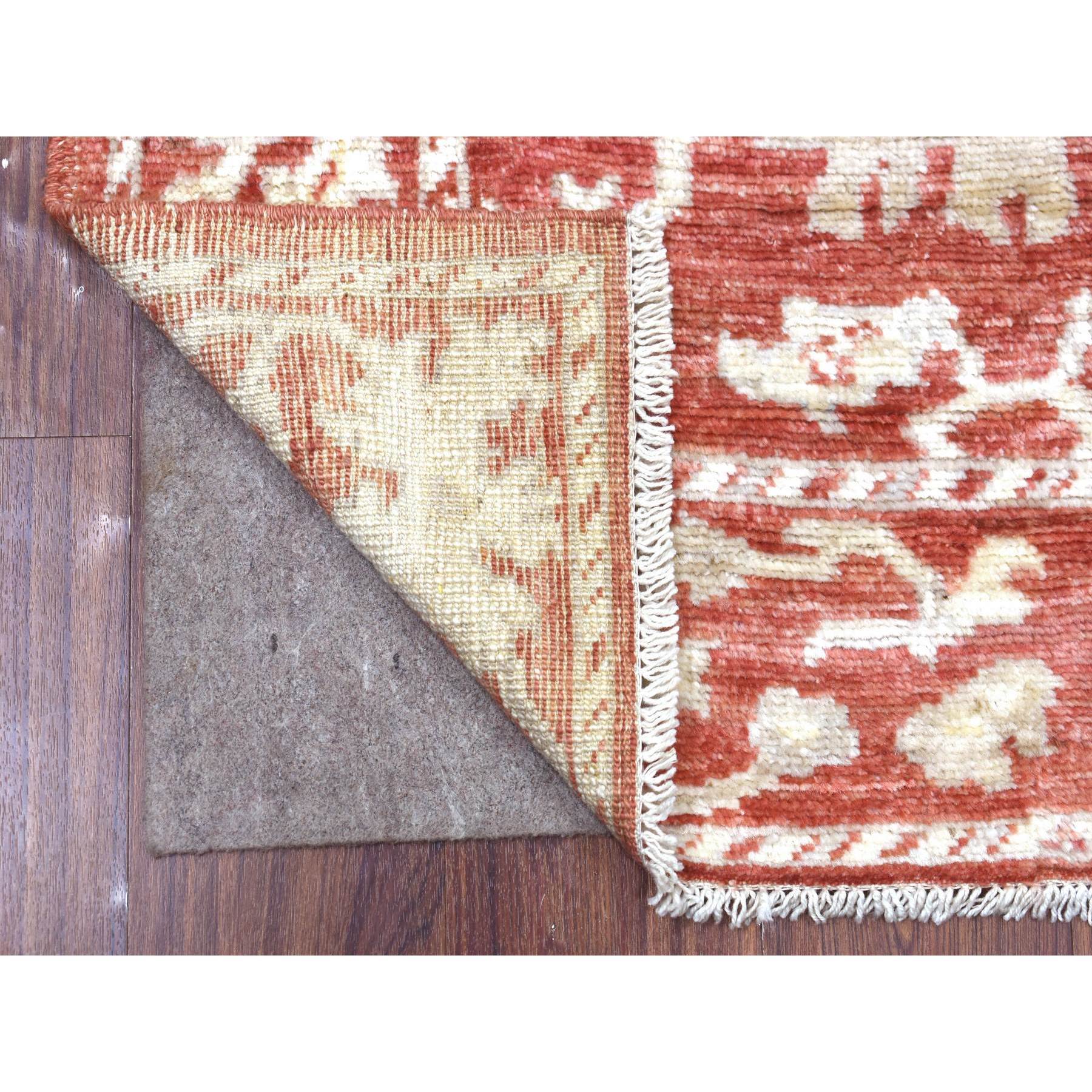 3'2"x5' Angora Ushak with Bold Eye-Catching Pattern Extra Soft Wool Hand Woven Rich Red Oriental Rug 