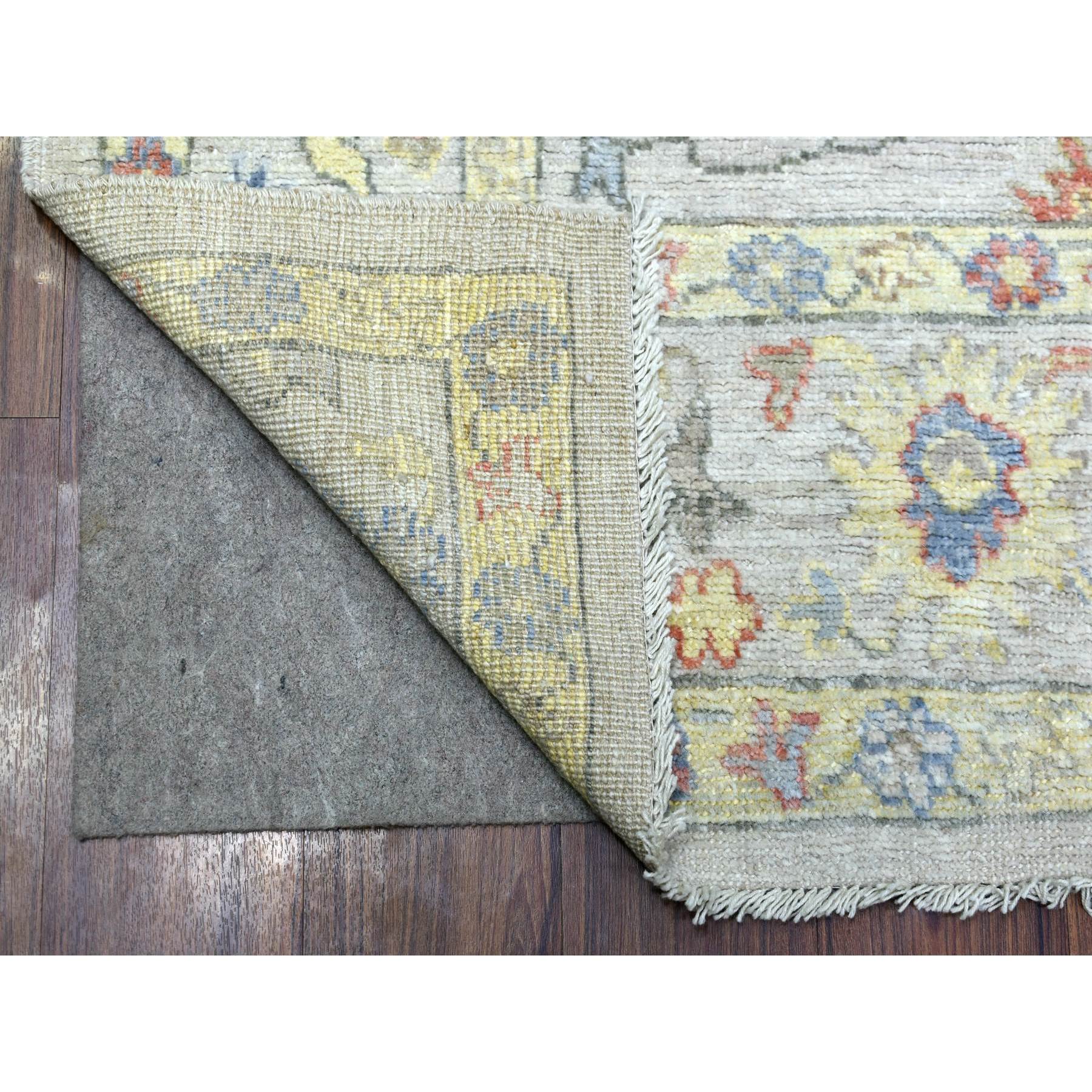 6'x9' Hand Woven Beige Afghan Angora Oushak with Beautiful, Color Pattern Extra Soft Wool Oriental Rug 