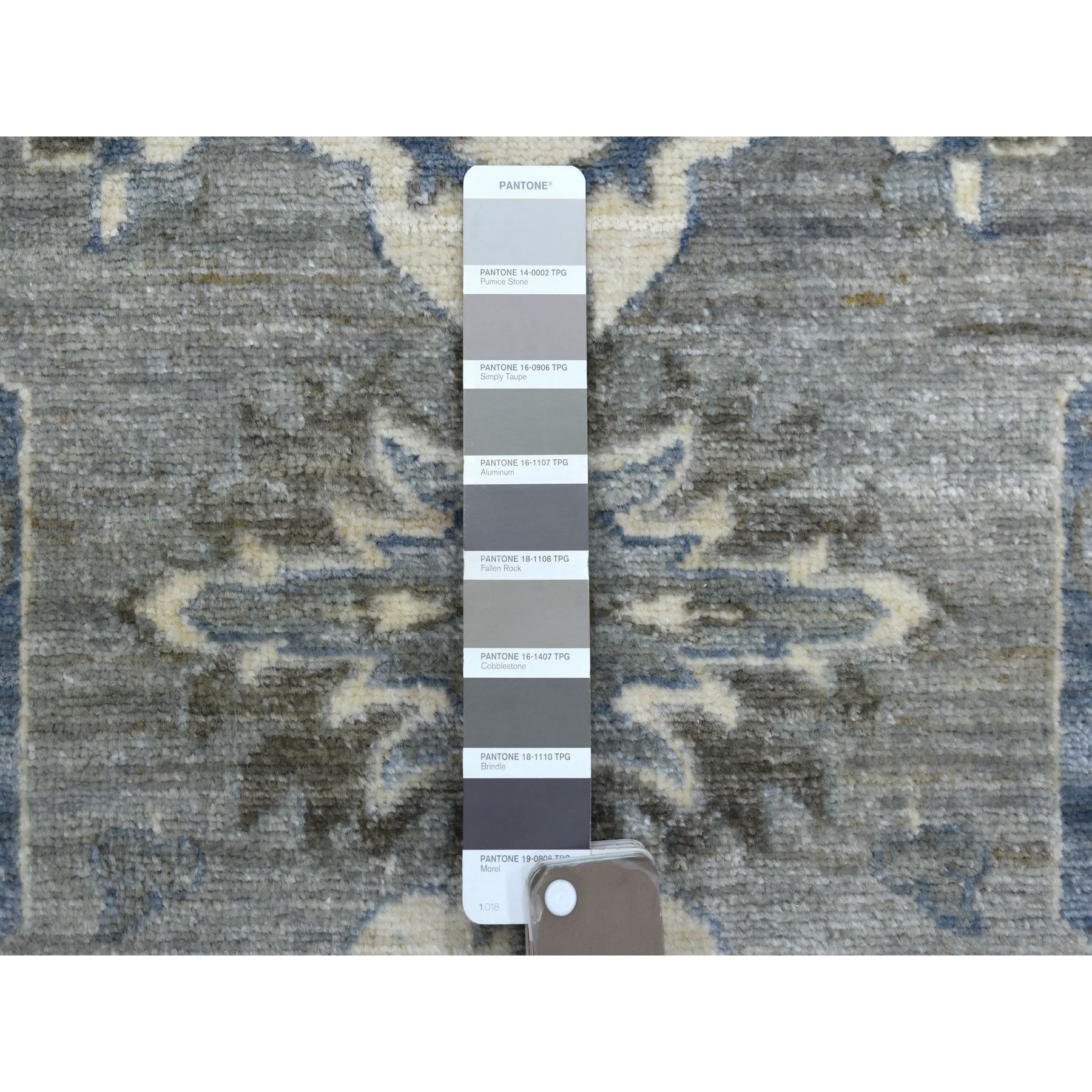 2'6"x11'6" Extra Soft Wool Hand Woven Gray Afghan Peshawar with Geometric Design Oriental Runner Rug 