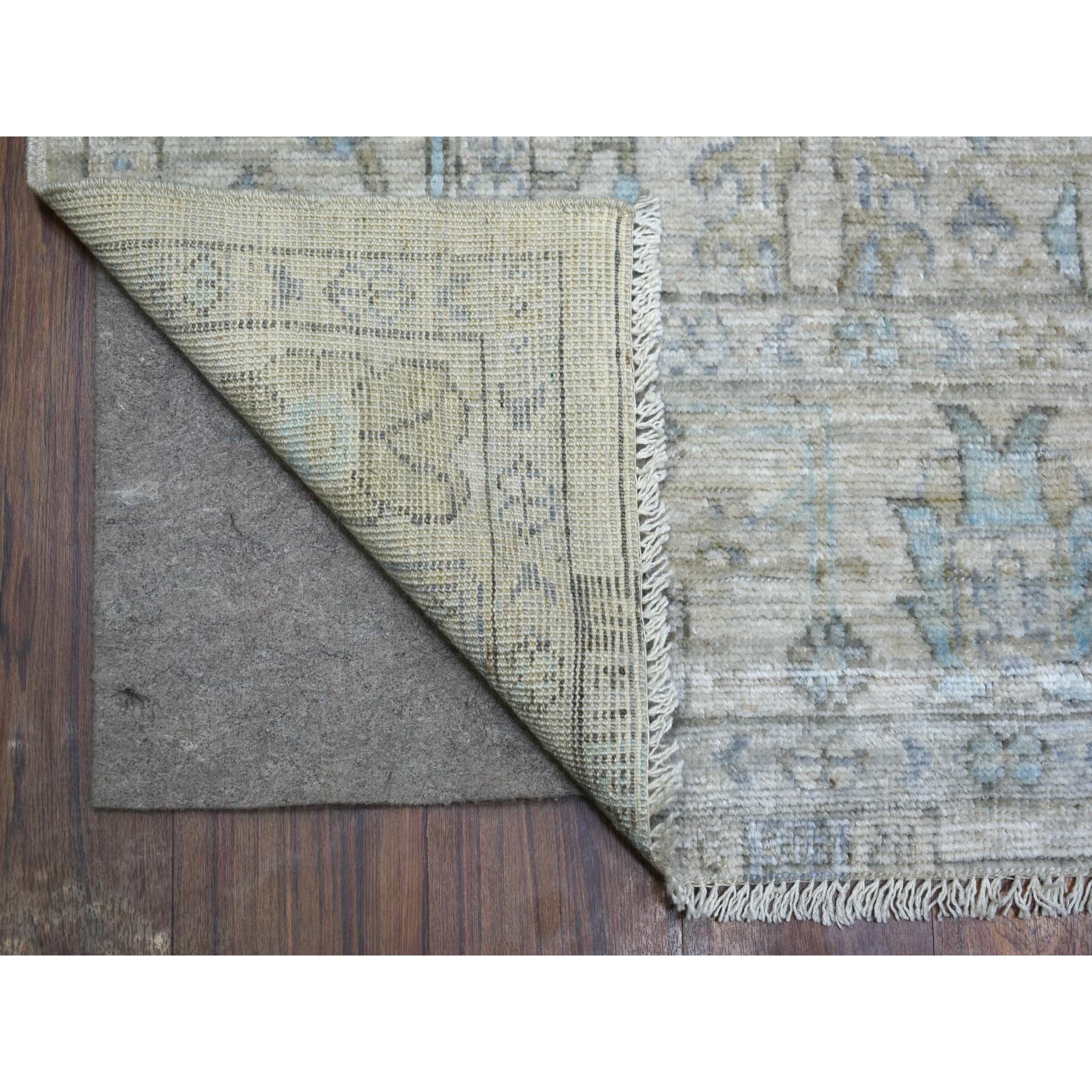 5'10"x8'9" Beige, Afghan Angora Ushak with All Over Design, Hand Woven, Organic Wool Oriental Rug 