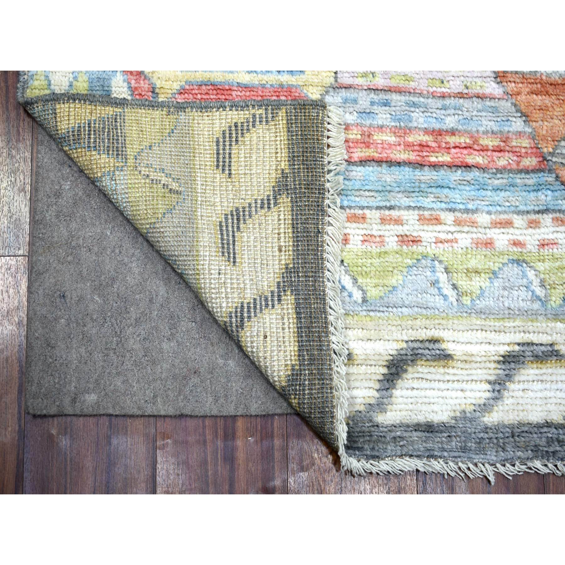 4'x6'2" Colorful, Pure Wool Hand Woven, Anatolian Village Inspired Patchwork Design Natural Dyes, Oriental Rug 
