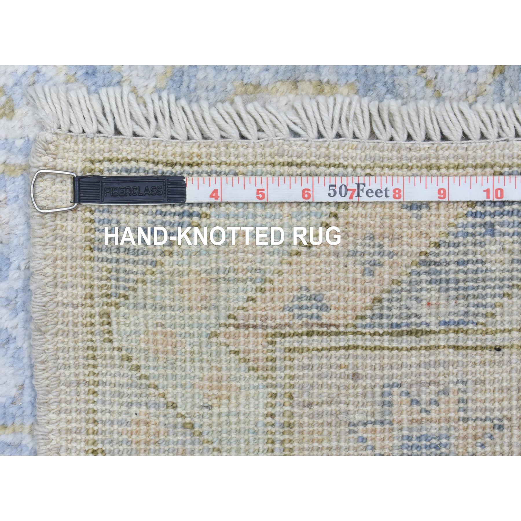 3'x12'3" Gray, Hand Woven Anatolian Village Inspired Geometric Design, Natural Wool, Runner Oriental Rug 