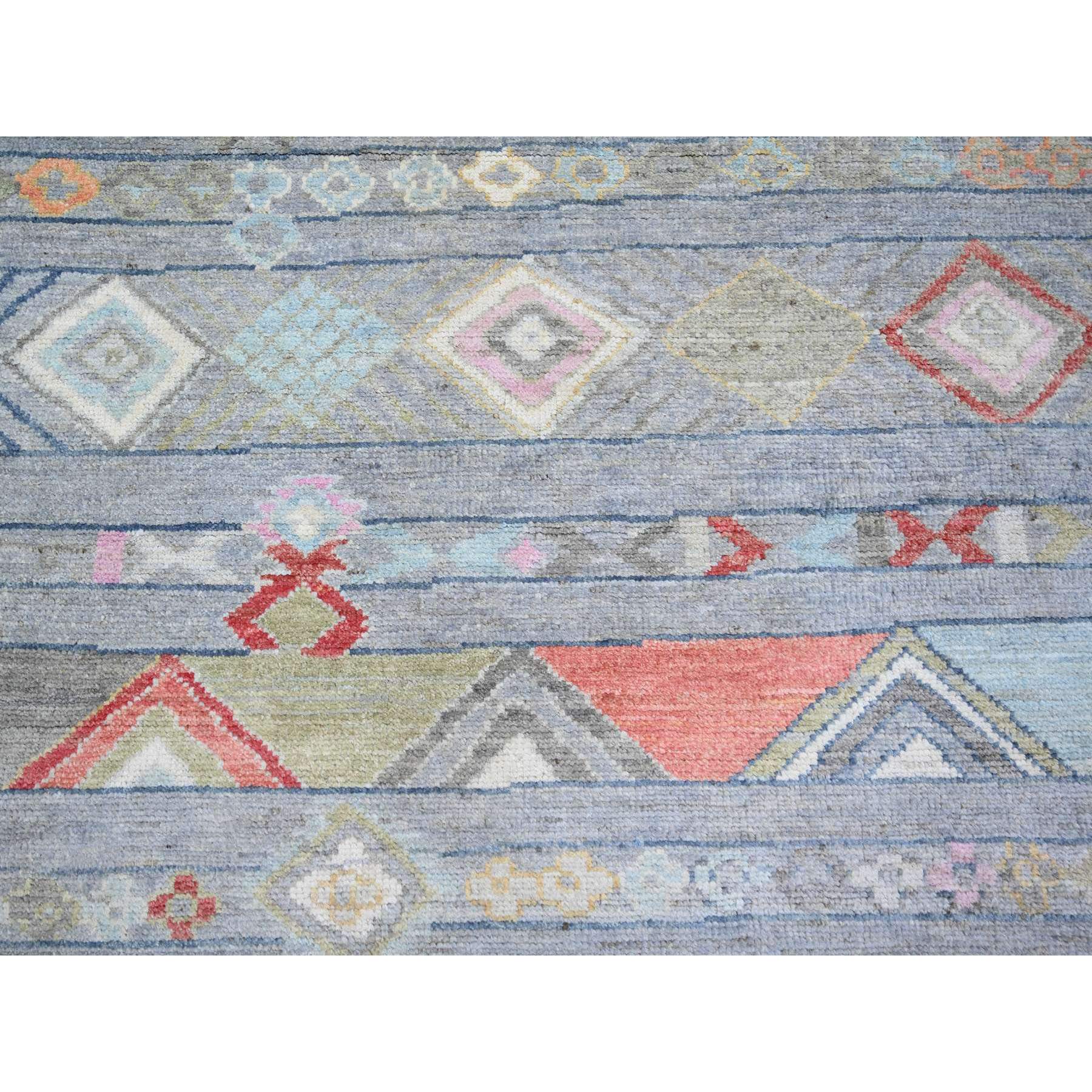 8'2"x9'8" Cadet Gray, Vegetable Dyes Soft Wool, Hand Woven Beni Ourain Moroccan Berber Design, Oriental Rug 