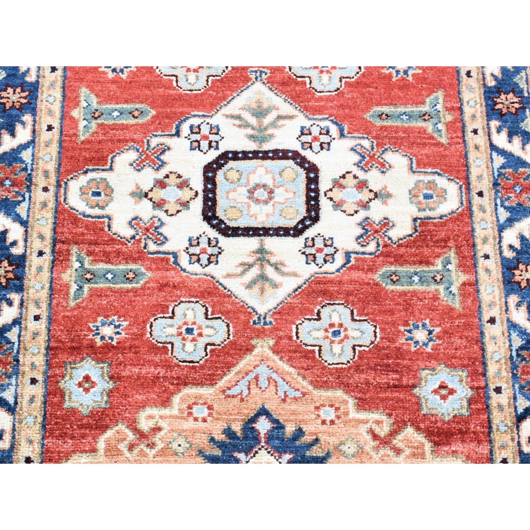 2'8"x13'9" Tomato Red, Peshawar with Northwest Persian Design, Vegetable Dyes Pure Wool Hand Woven, Runner Oriental Rug 