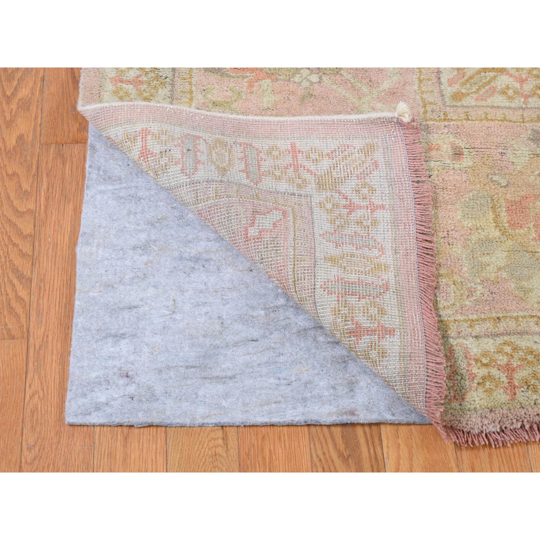 11'x16' Cream Color, Antique Turkish Oushak with Soft Pastel Colors, Clean, Nice Soft Pile Throughout, Sides and Edges Professionally Secured, Hand Woven, Pure Wool Oversized Oriental Rug 