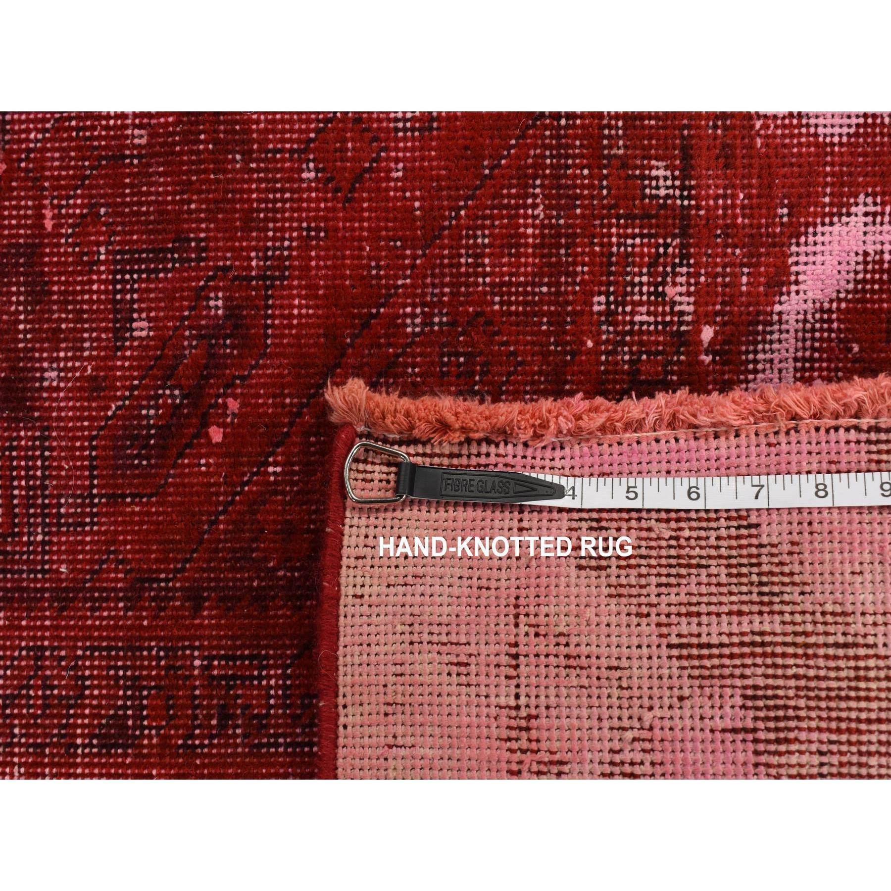 8'x11'2" Barn Red, Overdyed Vintage Persian Tabriz Barjasta, Hand Woven, Pure Wool, Oriental Rug 