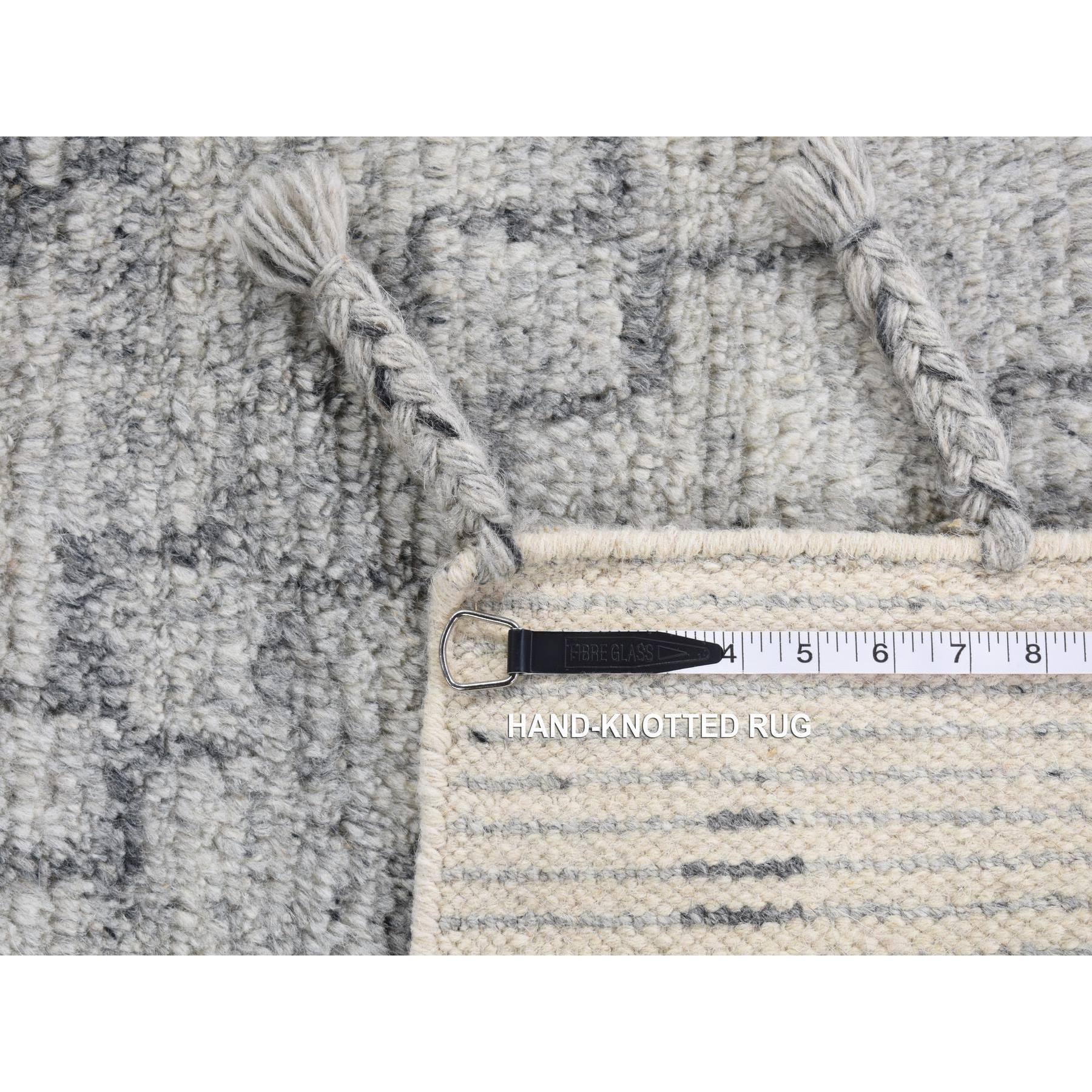 5'4"x7'6" Gainsboro Gray, Moroccan Berber, 100% Wool, Hand Woven, Oriental Rug 