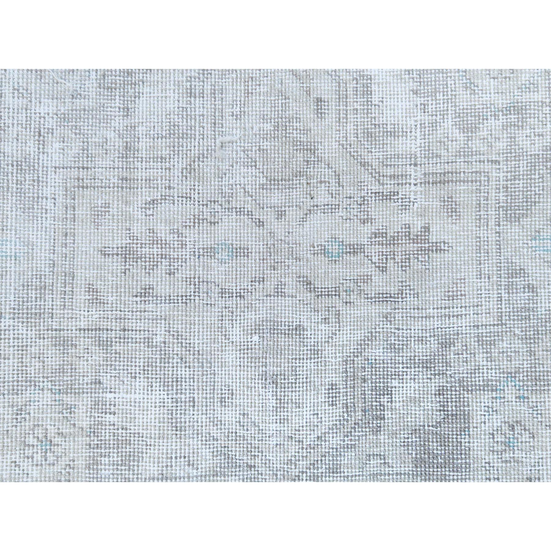 8'1"x10'9" Beige Shabby Chic Vintage Persian Tabriz Hand Woven Worn Wool, Cropped Thin, Distressed Look Oriental Rug 