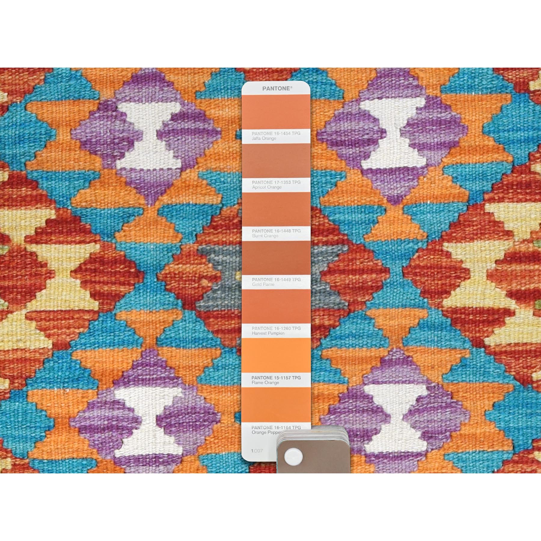 4'4"x6' Colorful, Flat Weave, Afghan Kilim with Geometric Design, Vibrant Wool, Hand Woven, Vegetable Dyes, Reversible Oriental Rug 