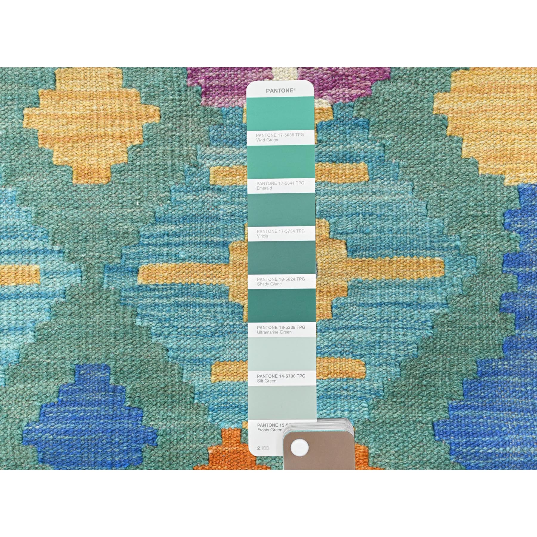 2'8"x16' Colorful, Hand Woven, Afghan Kilim with Geometric Design, Pure Wool, Vegetable Dyes, Flat Weave, Reversible XL Runner Oriental Rug 