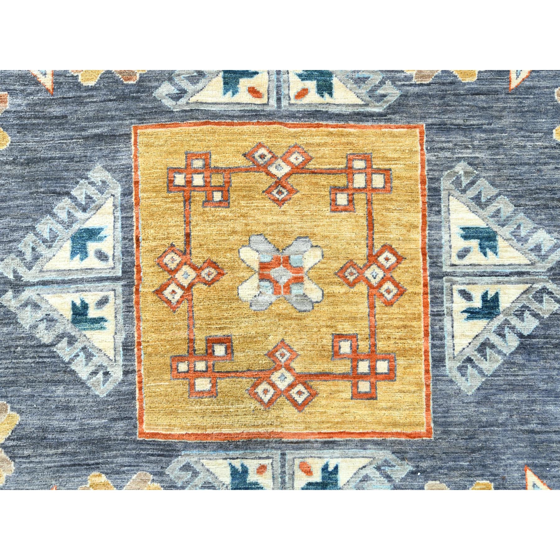 10'x13'7" Gray, Hand Woven Armenian Inspired Caucasian Design, 200 KPSI Natural Dyes, Densely Woven Soft Wool, Oriental Rug 