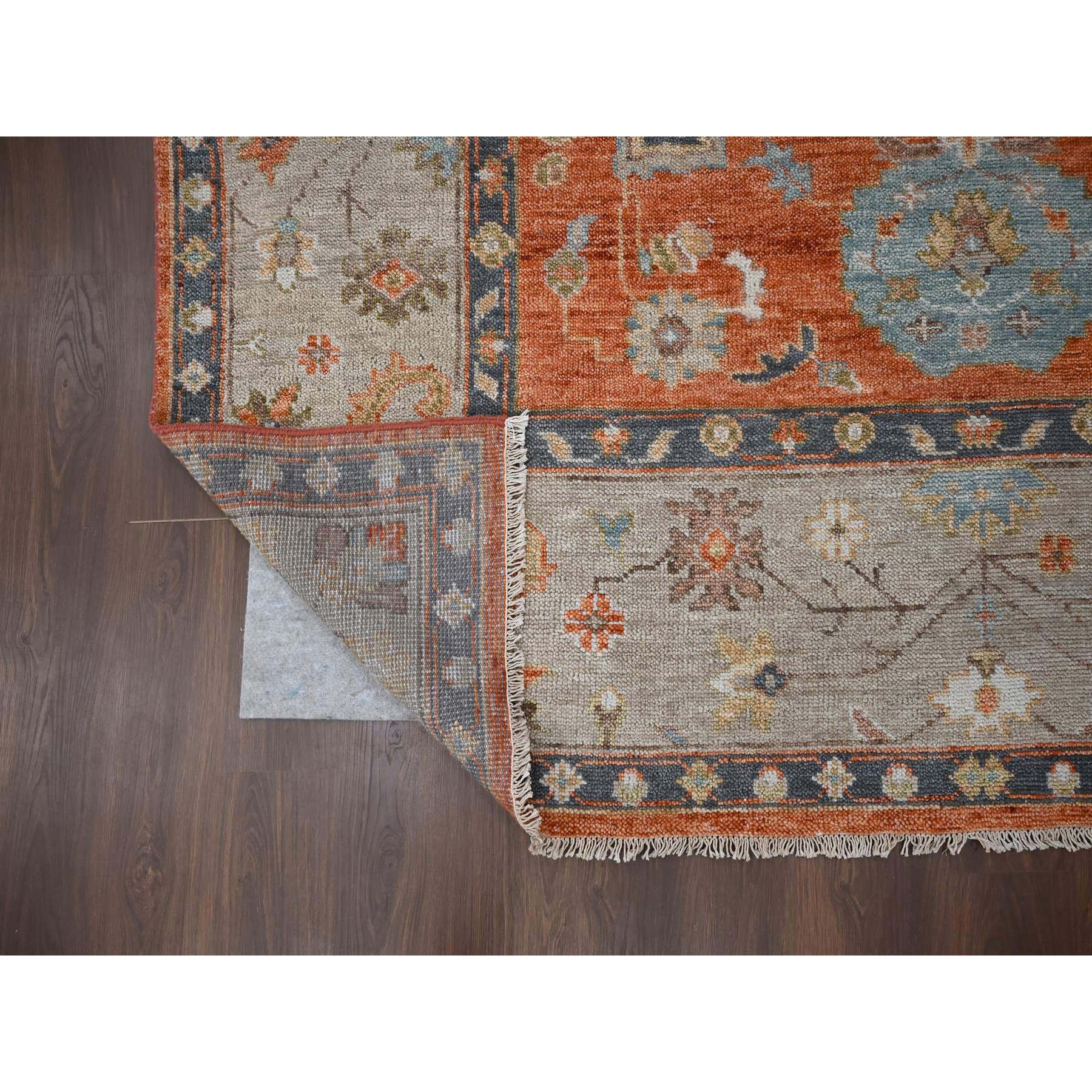 8'10"x11'10" Rust Red, Hand Woven Oushak Design, Supple Collection Thick and Plush, Extra Soft Wool, Oriental Rug 