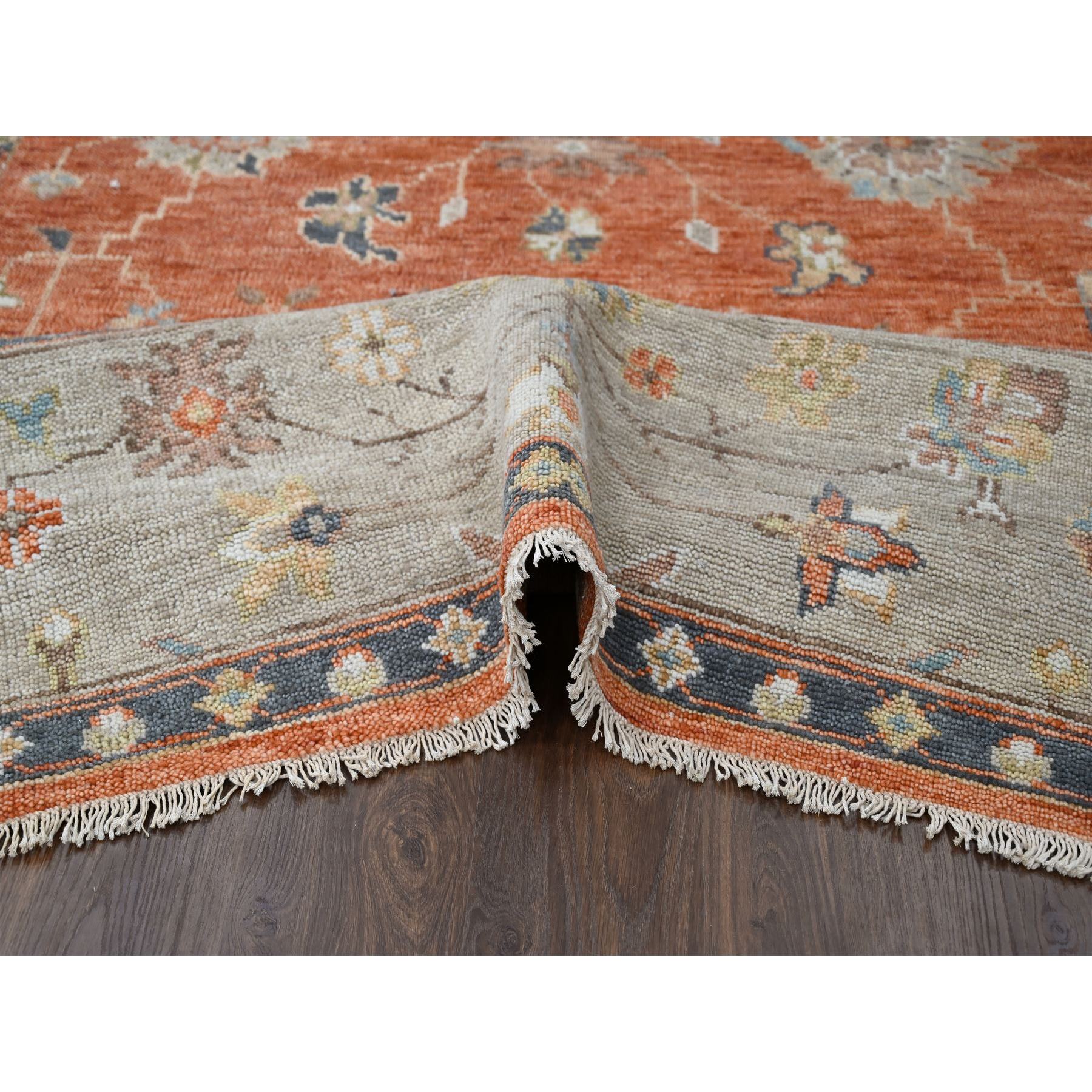 8'10"x11'10" Rust Red, Hand Woven Oushak Design, Supple Collection Thick and Plush, Extra Soft Wool, Oriental Rug 