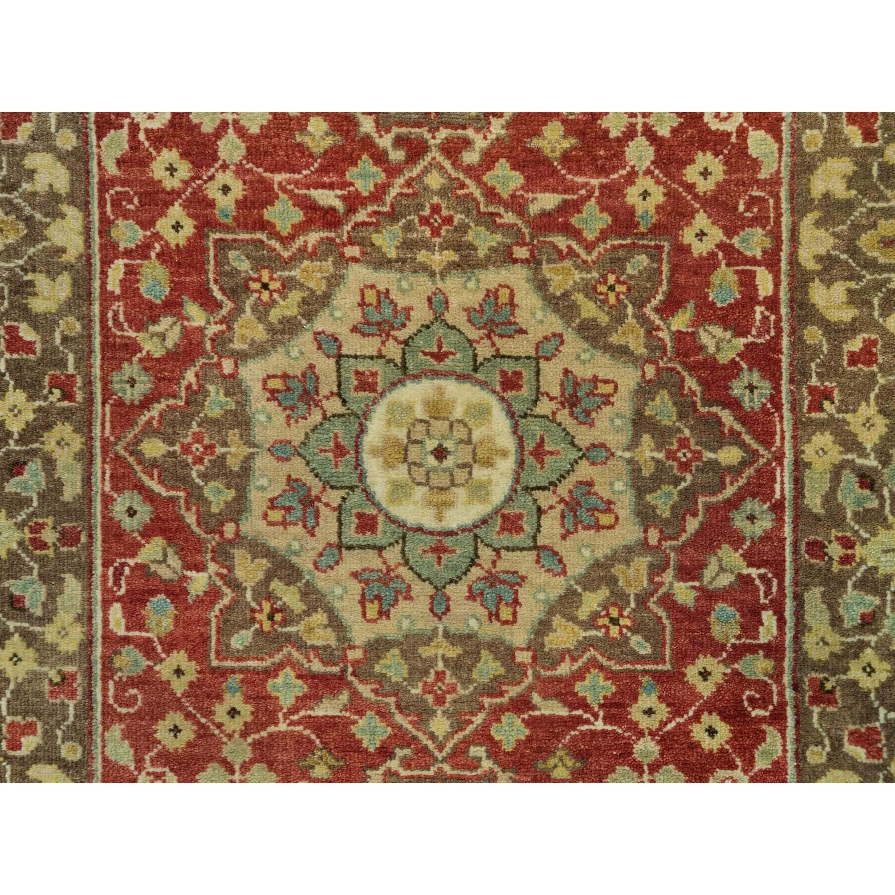 2'7"x18' Rufous Red, Hand Woven, Natural Wool, Dense Weave, Soft and Plush Pile, Antiqued Tabriz Haji Jalili Design, XL Runner Oriental Rug 