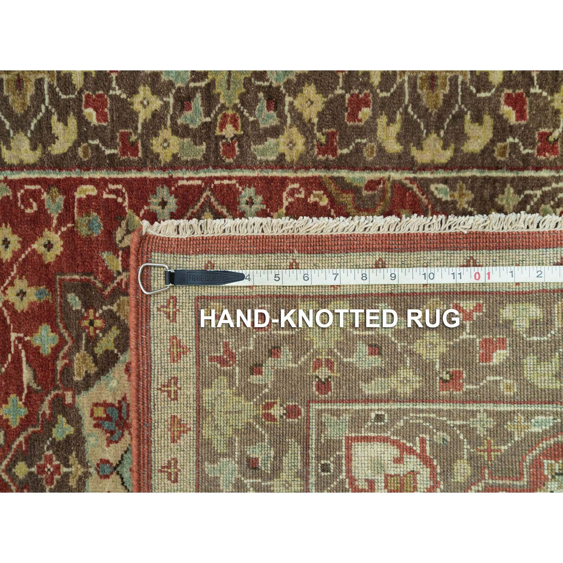 2'8"x16' Turkey Red, Plush Pile, Antiqued Tabriz Haji Jalili Design, Hand Woven, 100% Wool, Natural Dyes, Dense Weave, XL Runner Oriental Rug 